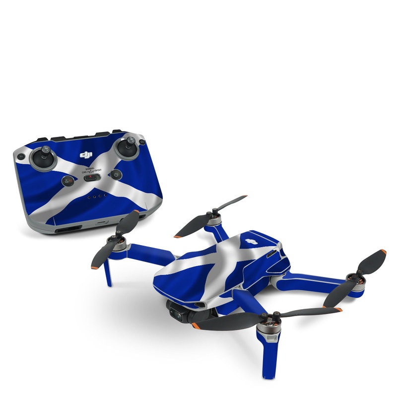 DJI Mini 2 Skin design of Flag, Blue, Cobalt blue, Electric blue, Gesture, Flag of the united states, with blue, gray, black, white colors
