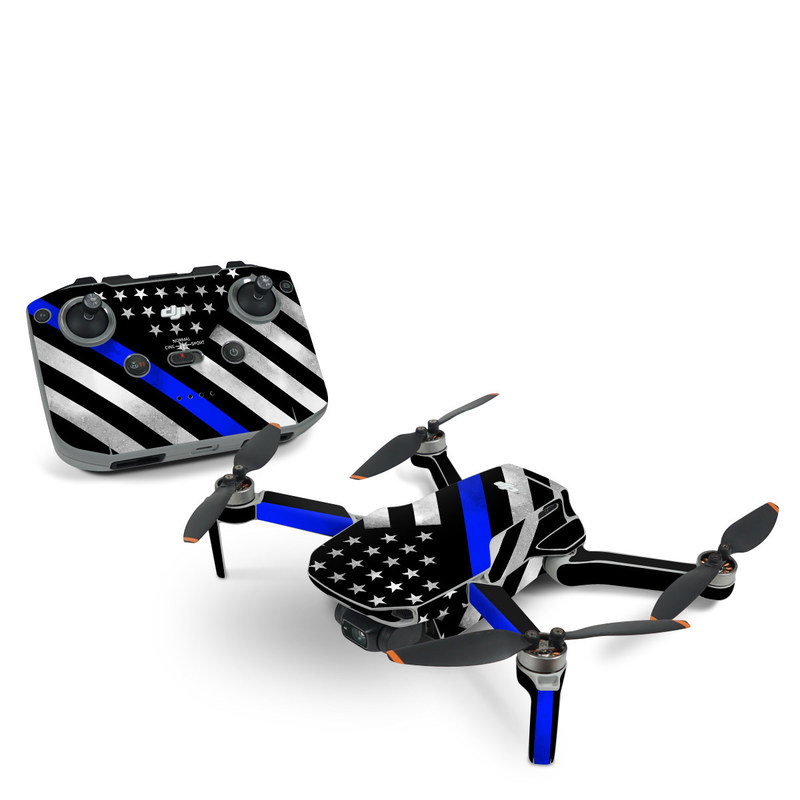 DJI Mini 2 Skin design of Flag of the united states, Flag, Cobalt blue, Pattern, Line, Black-and-white, Design, Monochrome, Electric blue, Parallel, with black, white, gray, blue colors