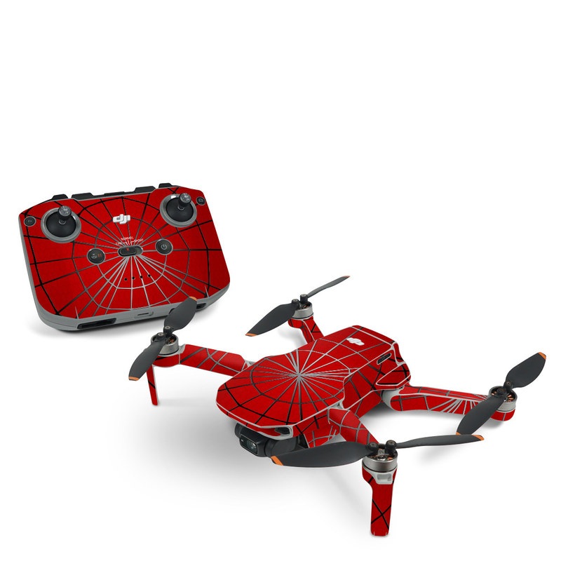 DJI Mini 2 Skin design of Red, Symmetry, Circle, Pattern, Line, with red, black, gray colors