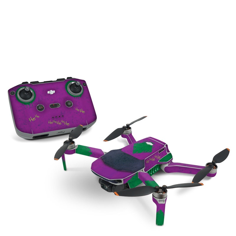 DJI Mini 2 Skin design, with green, purple, black colors