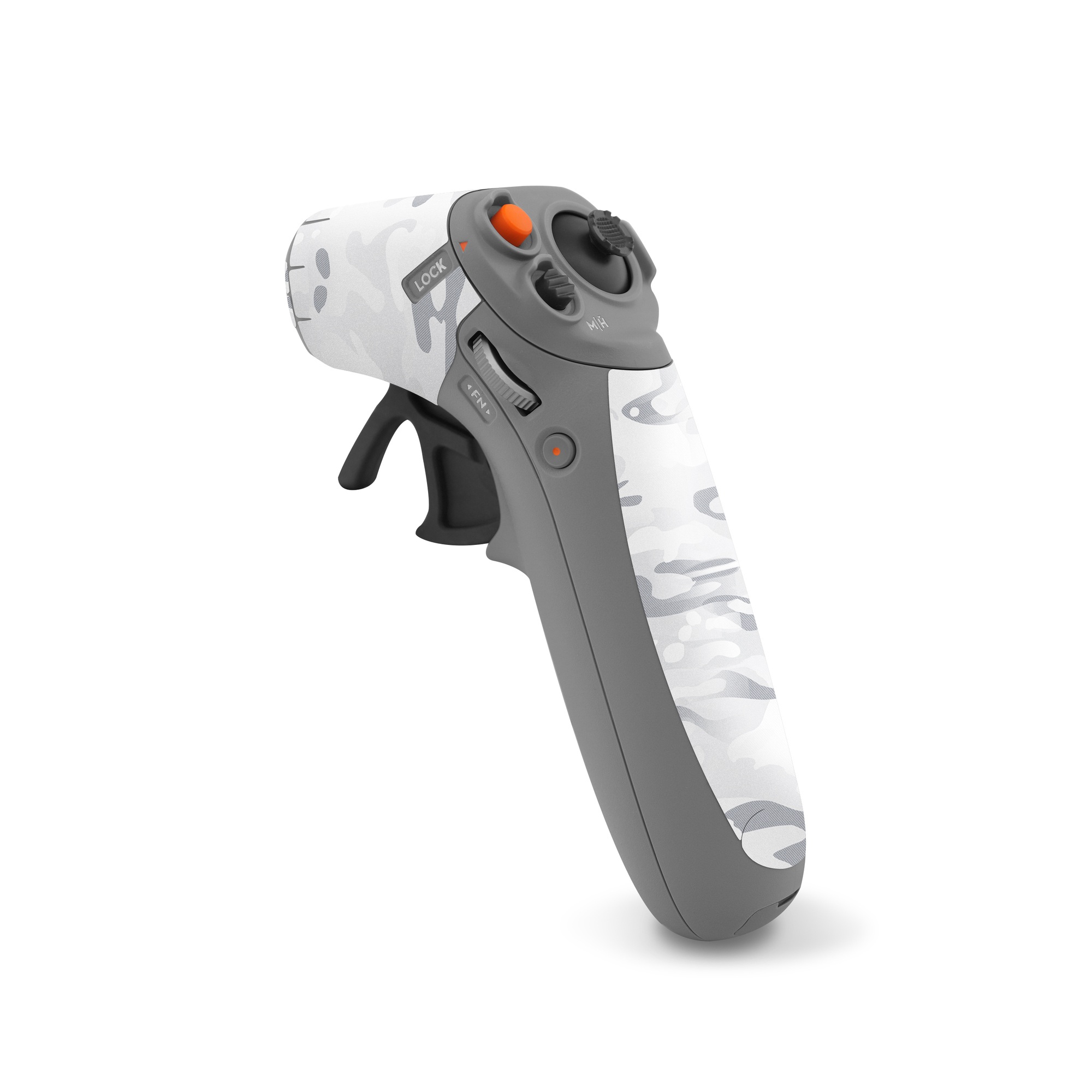 DJI RC Motion 2 Skin design of Vertebrate, Mammal, Grey, Pattern, Monochrome, Art, Monochrome photography, Rock, Font, Winter, with white, gray colors