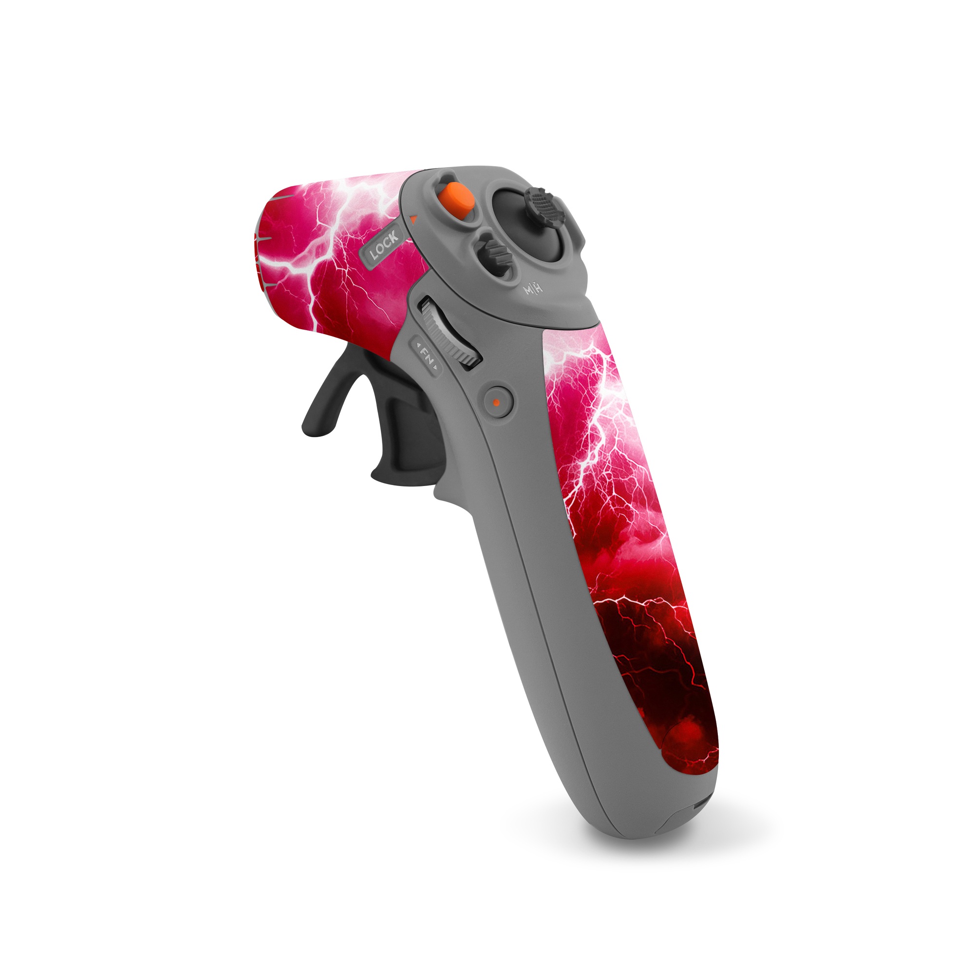 DJI RC Motion 2 Skin design of Thunder, Atmosphere, Sky, Light, Purple, Lighting, Water, Thunderstorm, Electricity, Pink, with black, red colors