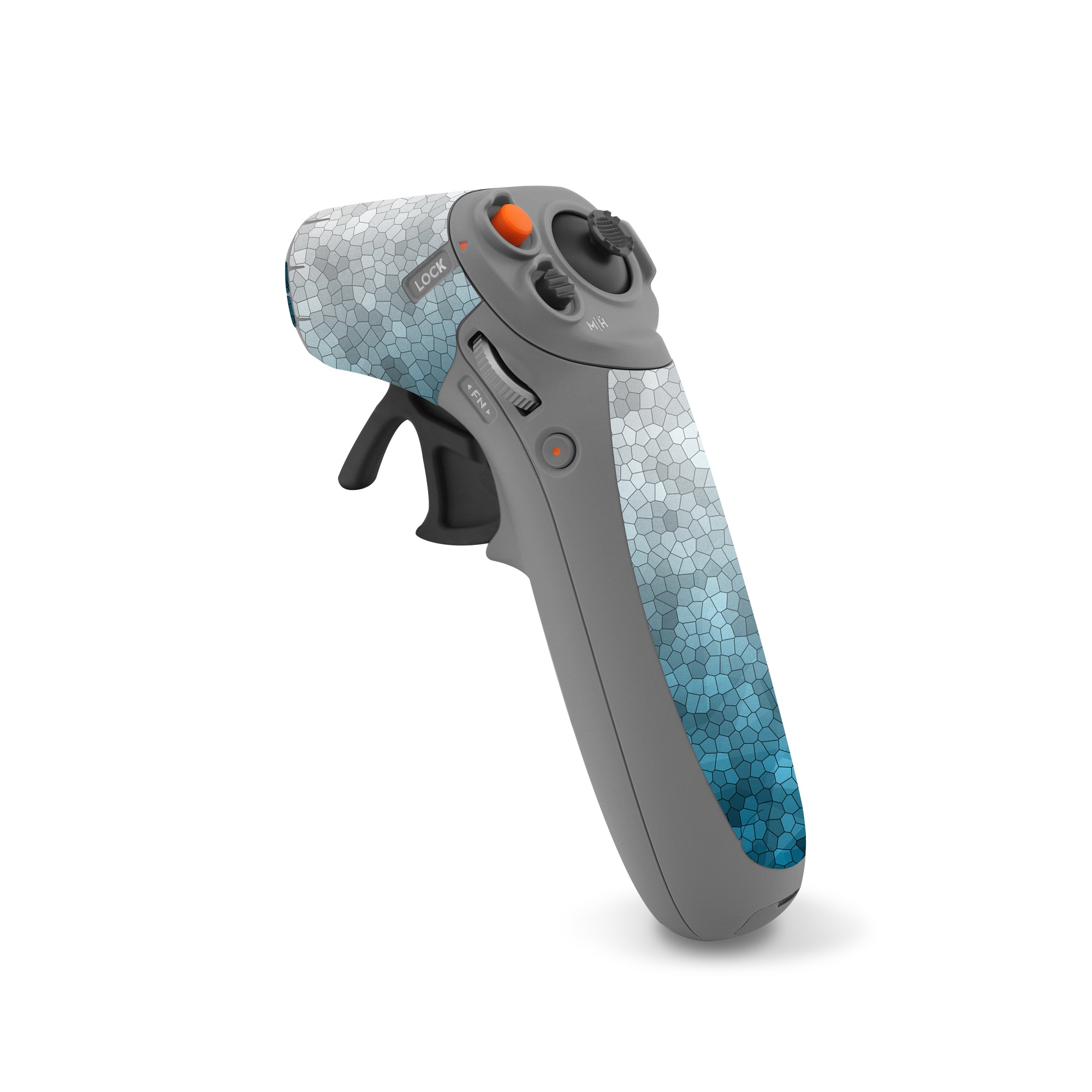 DJI RC Motion 2 Skin design of Blue, Aqua, Turquoise, Green, Water, Teal, Sky, Azure, Pattern, Atmosphere, with blue, white, gray colors