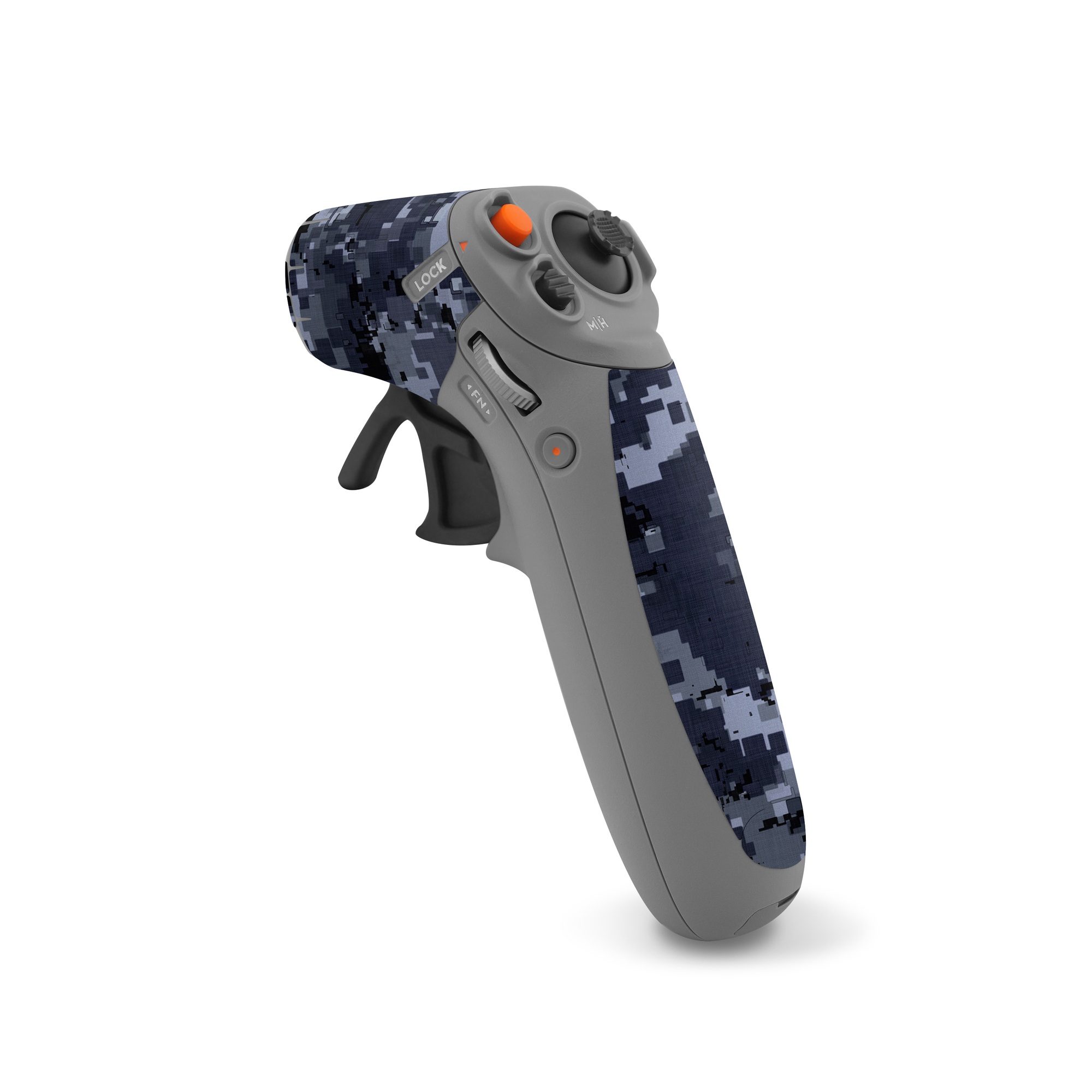 DJI RC Motion 2 Skin design of Military camouflage, Black, Pattern, Blue, Camouflage, Design, Uniform, Textile, Black-and-white, Space, with black, gray, blue colors