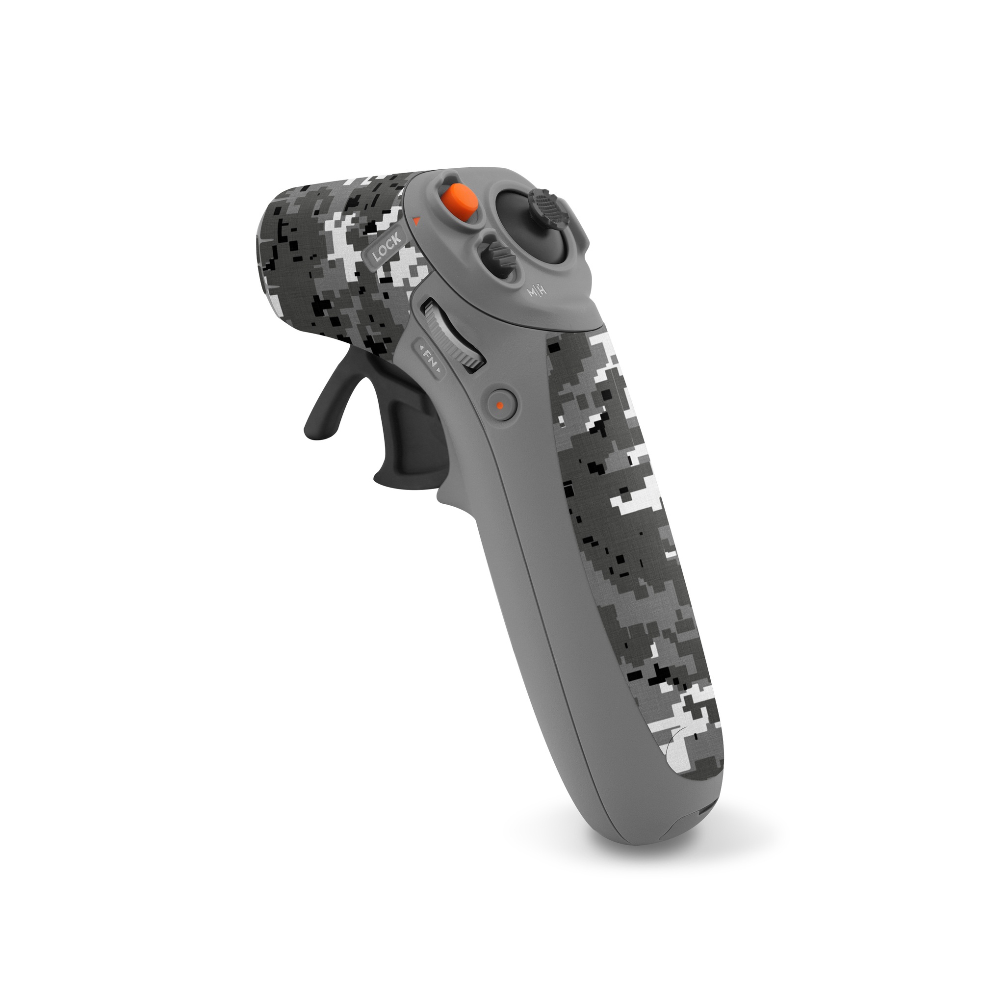 DJI RC Motion 2 Skin design of Military camouflage, Pattern, Camouflage, Design, Uniform, Metal, Black-and-white, with black, gray colors