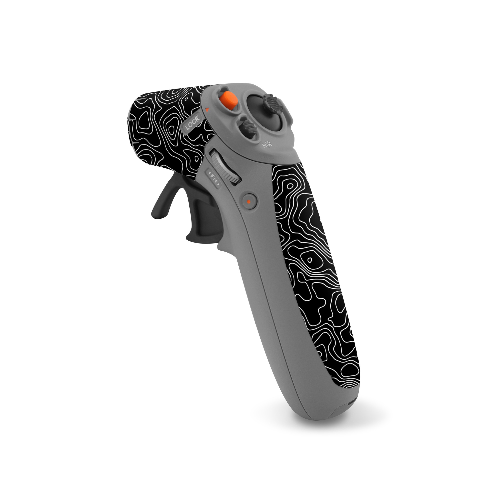 DJI RC Motion 2 Skin design of Art, Motif, Pattern, Symmetry, Monochrome, Circle, Font, Visual arts, Illustration, Monochrome photography, with black, gray colors