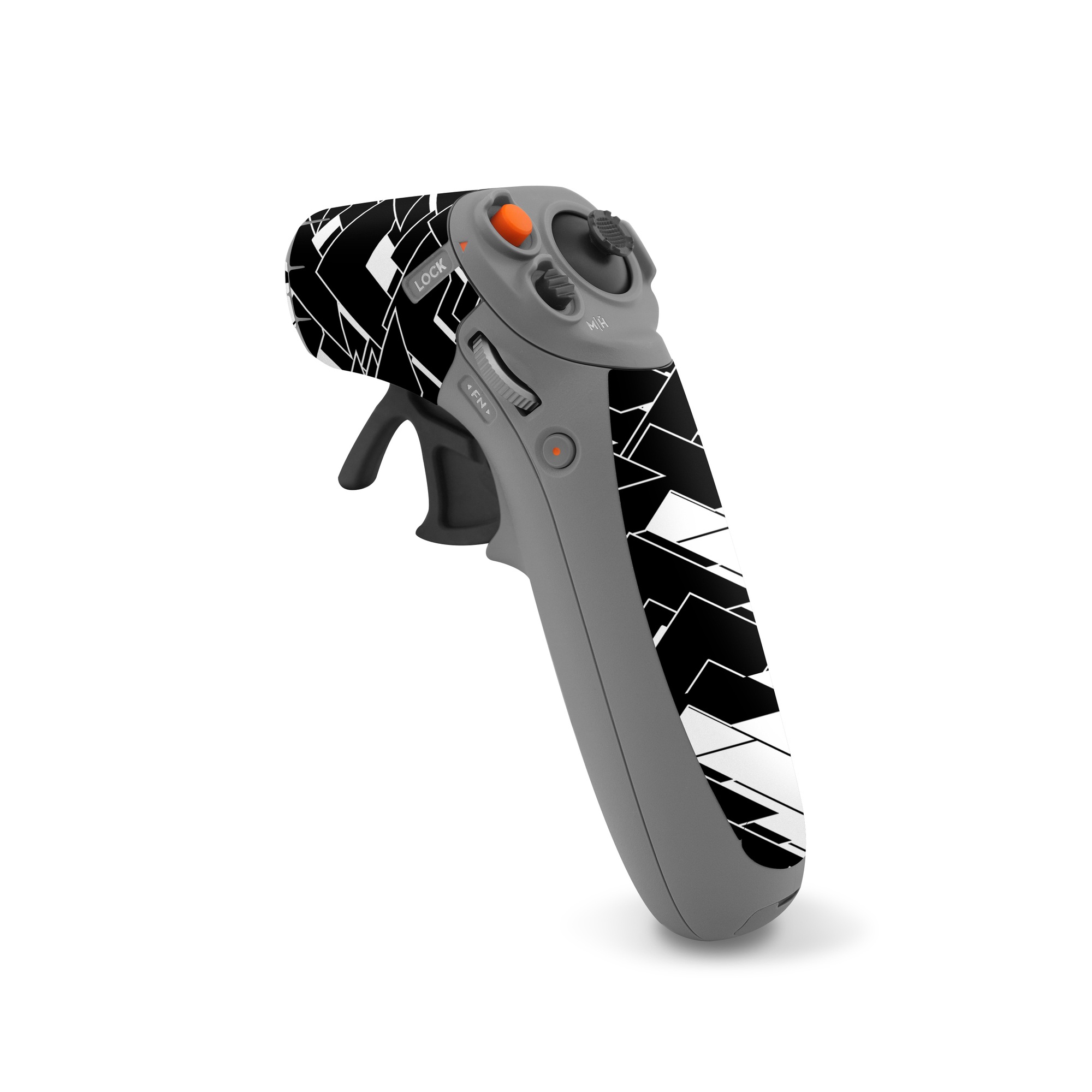 DJI RC Motion 2 Skin design of Pattern, Black, Black-and-white, Monochrome, Monochrome photography, Line, Design, Parallel, Font, with black, white colors