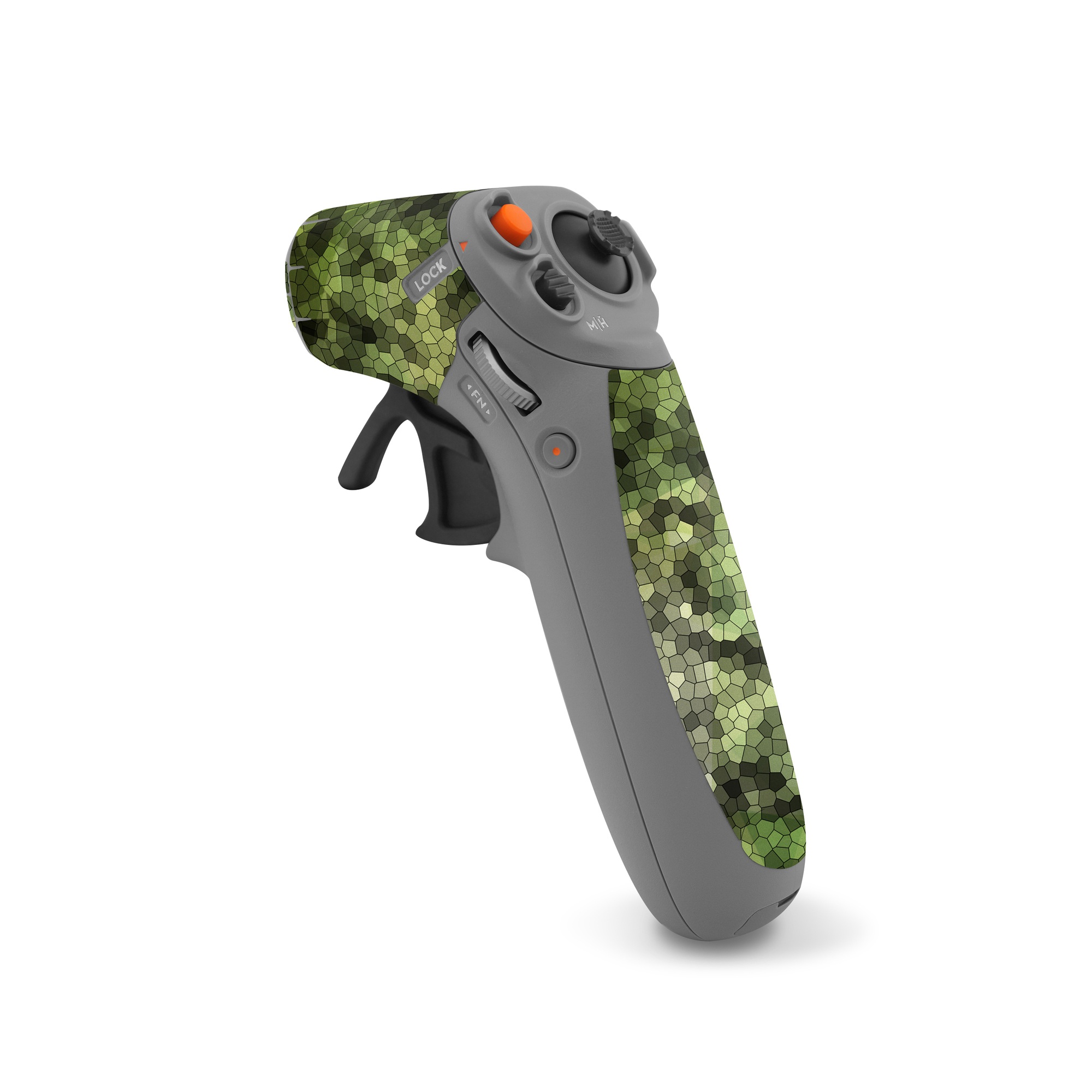 DJI RC Motion 2 Skin design of Green, Grass, Leaf, Plant, Pattern, Groundcover, with black, white, green, gray colors