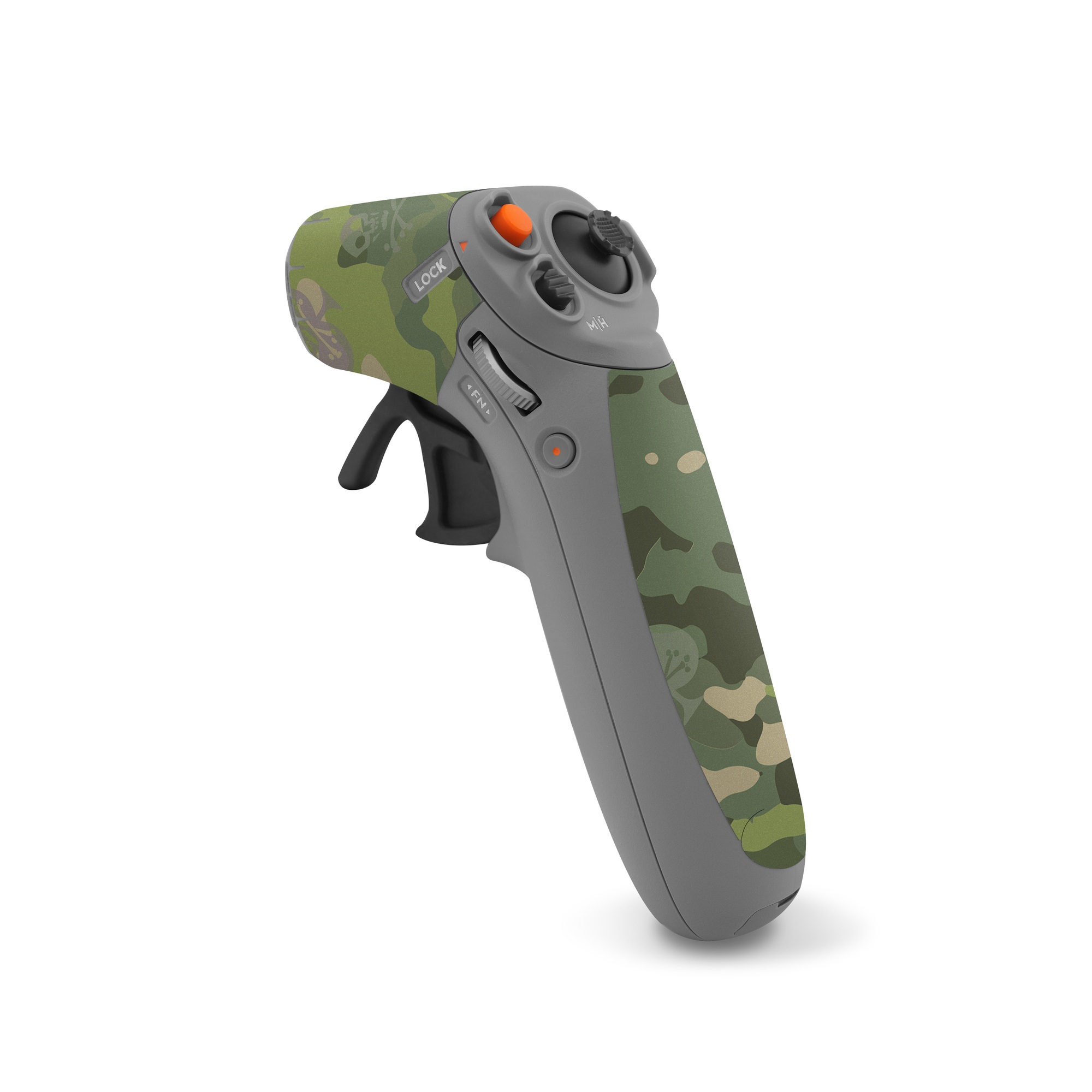 DJI RC Motion 2 Skin design of Military camouflage, Pattern, Camouflage, Uniform, Clothing, Green, Design, Leaf, Plant, Illustration, with green, brown colors