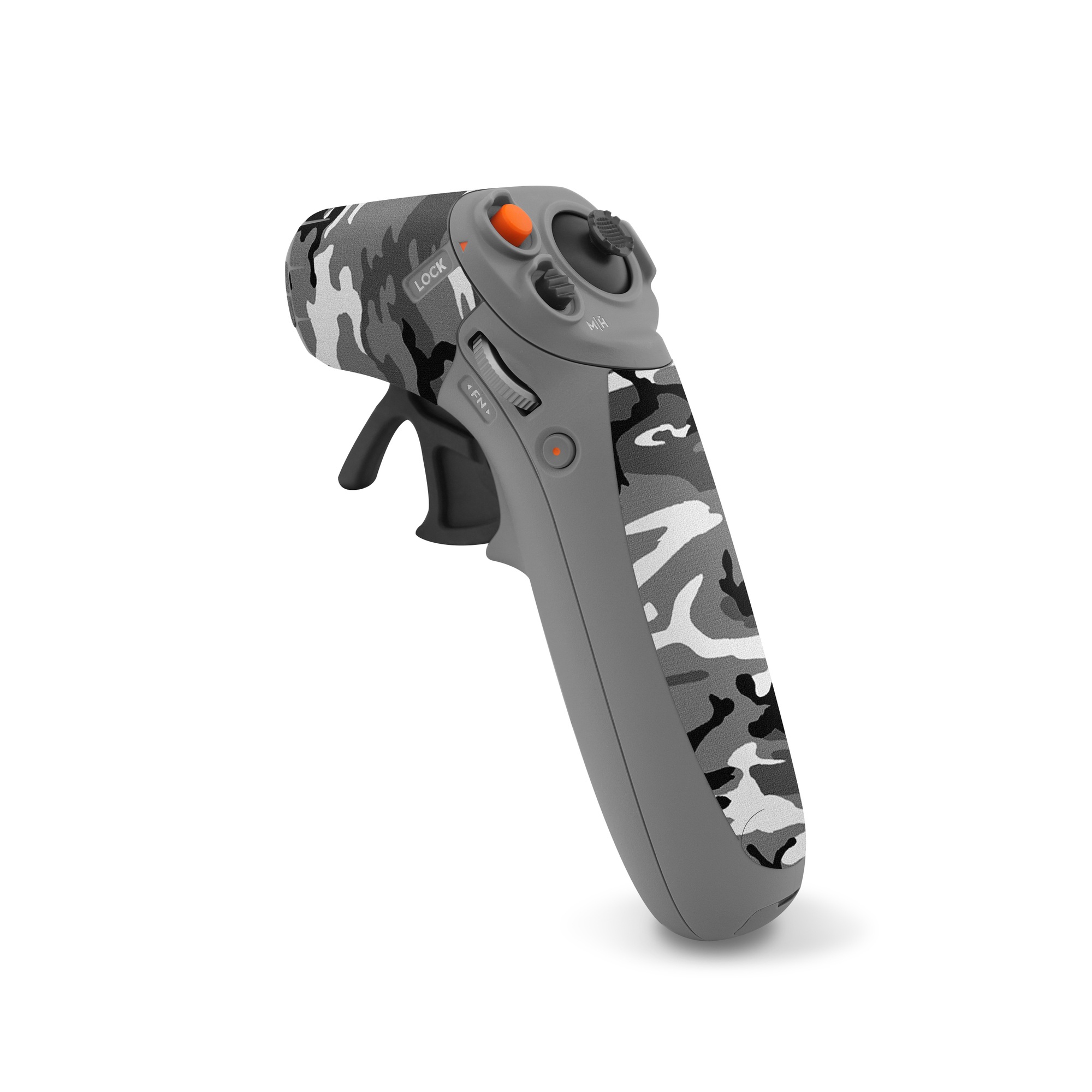 DJI RC Motion 2 Skin design of Military camouflage, Pattern, Clothing, Camouflage, Uniform, Design, Textile, with black, gray colors