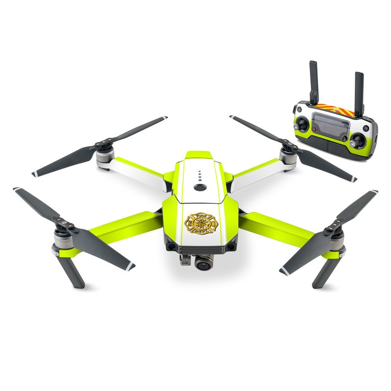 DJI Mavic Pro Skin design of Yellow, Line, Font, Military rank, with white, green, red, yellow colors