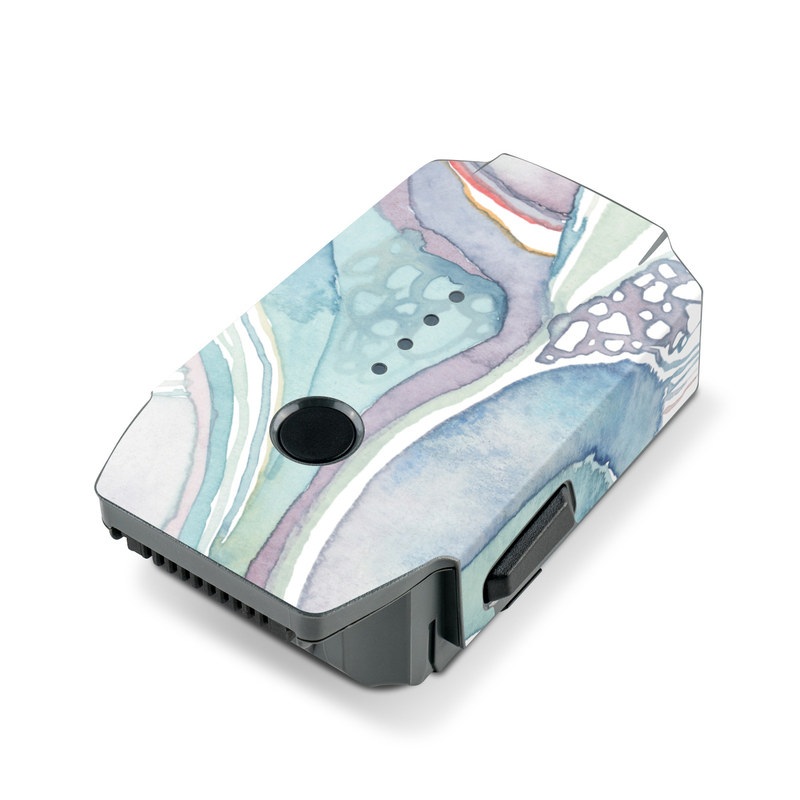 DJI Mavic Pro Battery Skin design of Watercolor paint, Plant, Art, Illustration, Flower, with blue, purple, pink, red, orange colors