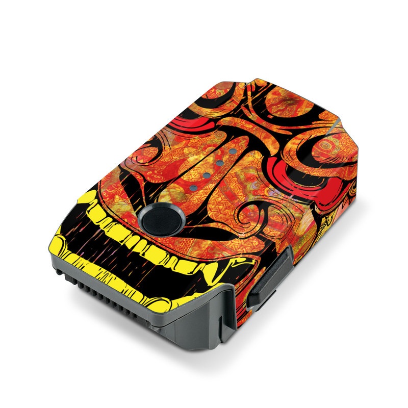 DJI Mavic Pro Battery Skin design of Art, Psychedelic art, Visual arts, Illustration, Fictional character, Demon, with red, orange, yellow colors