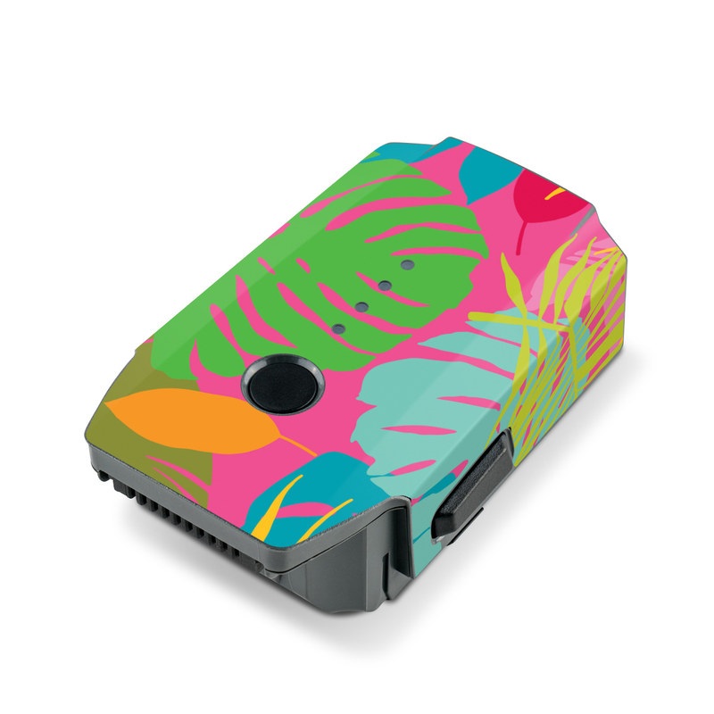 DJI Mavic Pro Battery Skin design of Organism, Pink, Rectangle, Magenta, Aqua, Art, Symmetry, Pattern, Painting, Electric blue, with pink, green, blue, yellow, orange, red colors