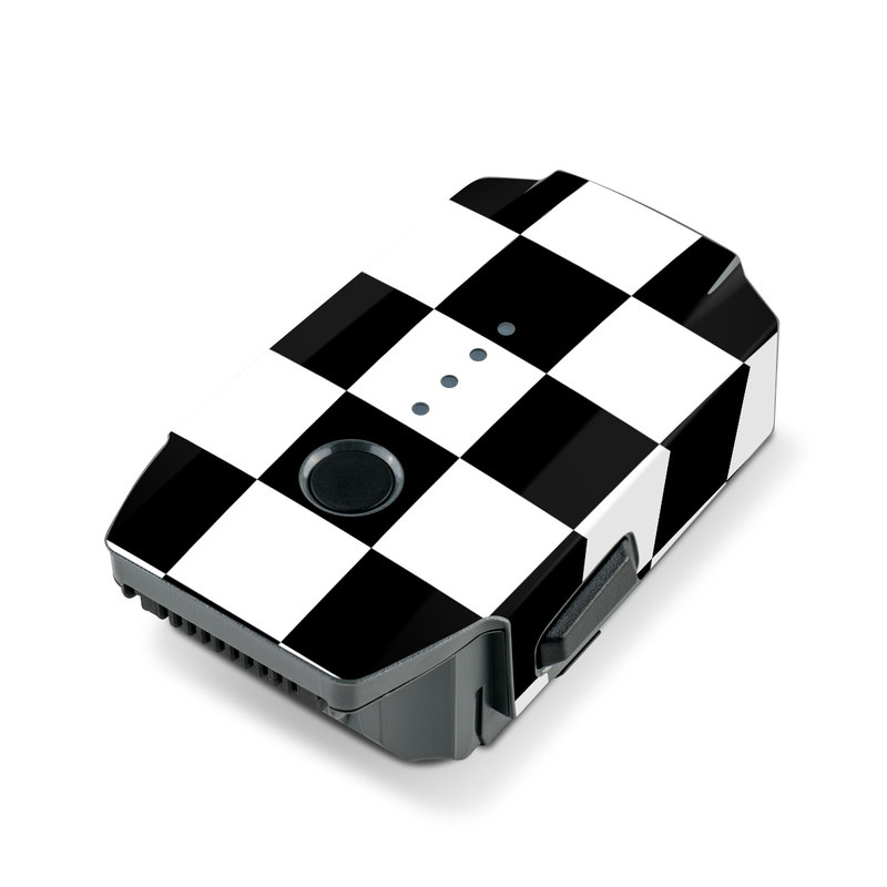 DJI Mavic Pro Battery Skin design of Black, Photograph, Games, Pattern, Indoor games and sports, Black-and-white, Line, Design, Recreation, Square, with black, white colors