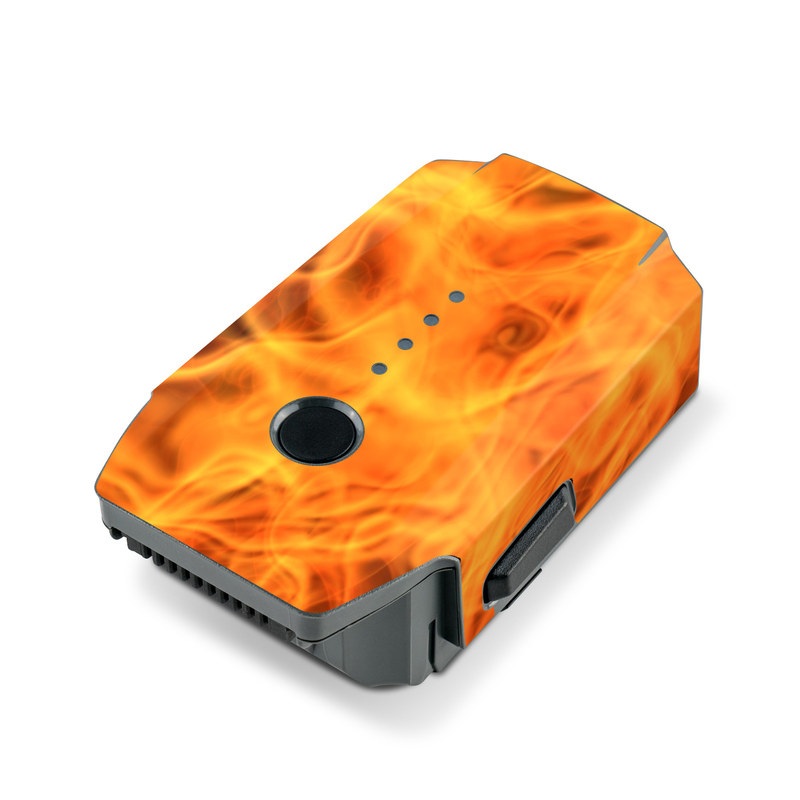 DJI Mavic Pro Battery Skin design of Flame, Fire, Heat, Orange with red, orange, black colors