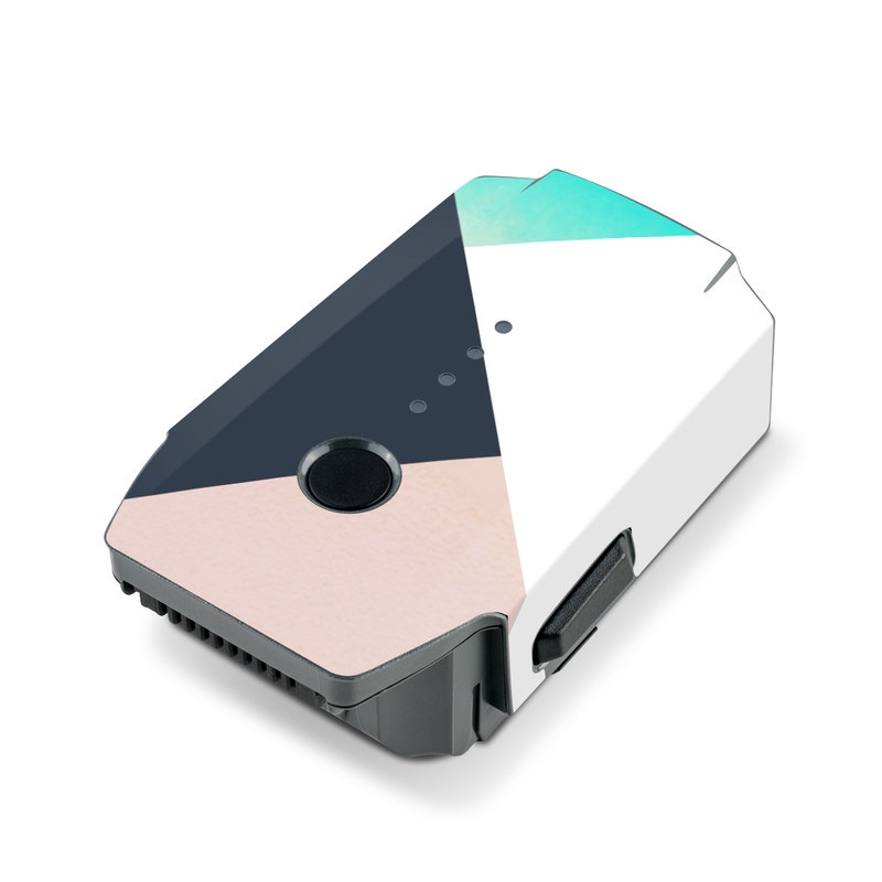 DJI Mavic Pro Battery Skin design of Blue, Turquoise, Aqua, Line, Triangle, Design, Material property, Graphic design, Pattern, Architecture, with black, white, brown, blue colors