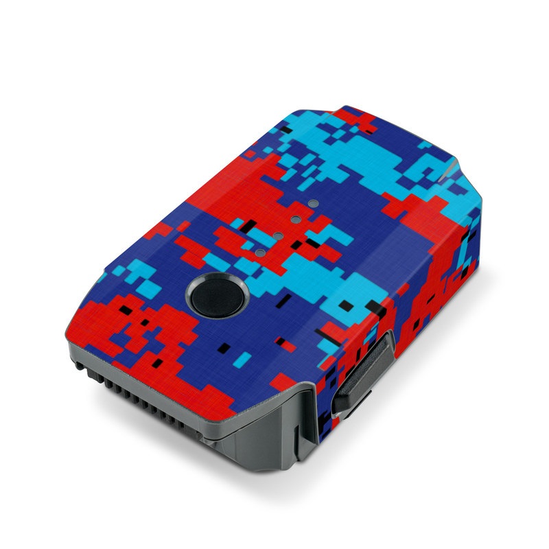 DJI Mavic Pro Battery Skin design of Blue, Red, Pattern, Textile, Electric blue, with blue, red colors