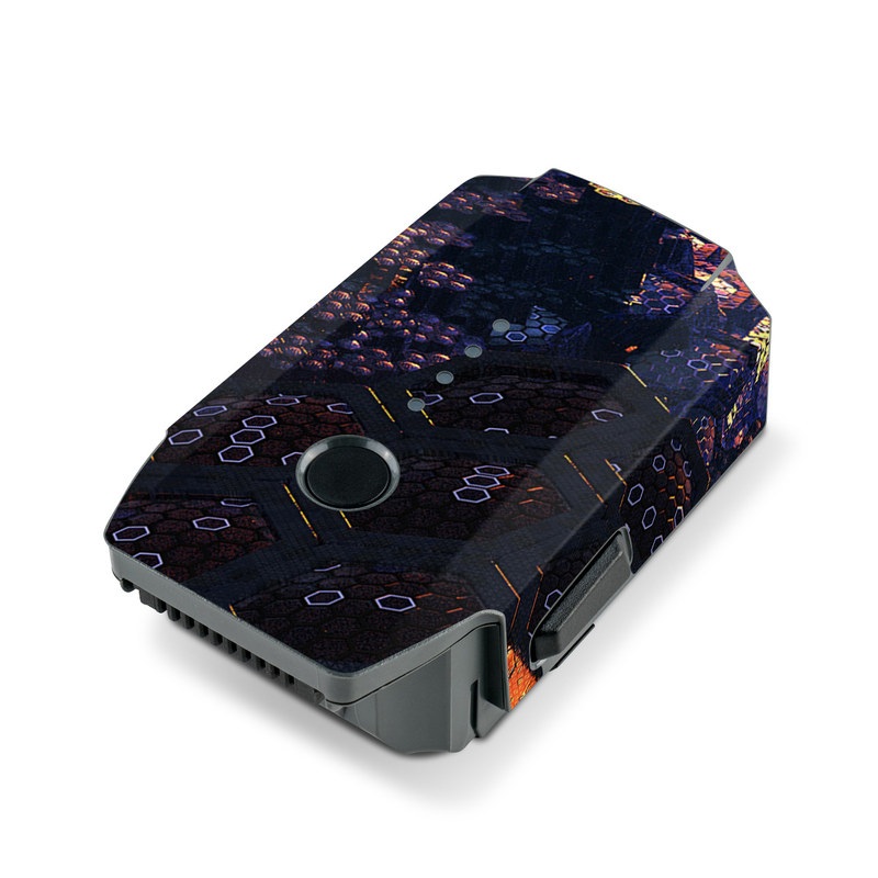 DJI Mavic Pro Battery Skin design of Geological phenomenon, Sky, Water, Cobblestone, Rock, Reflection, Colorfulness, World, Art, with black, red, green colors