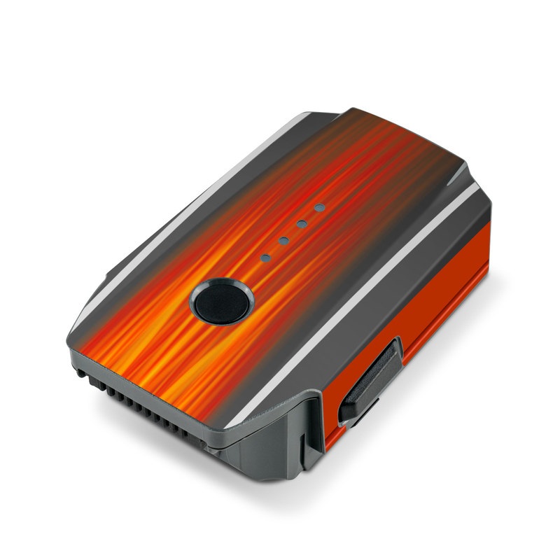 DJI Mavic Pro Battery Skin design of Orange, Red, Line, Material property, Rectangle, Automotive lighting, with red, black, orange, gray colors