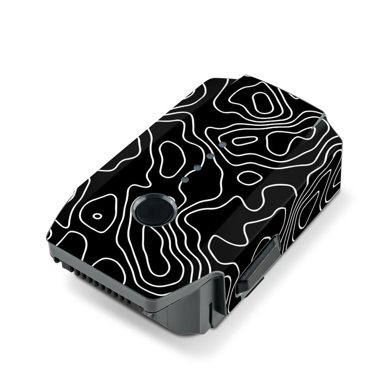 DJI Mavic Pro Battery Skin design of Art, Motif, Pattern, Symmetry, Monochrome, Circle, Font, Visual arts, Illustration, Monochrome photography, with black, gray colors