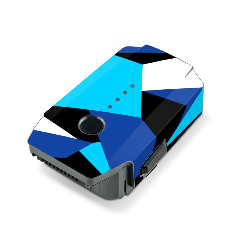DJI Mavic Pro Battery Skin design of Blue, Pattern, Turquoise, Cobalt blue, Teal, Design, Electric blue, Graphic design, Triangle, Font, with blue, white, black colors