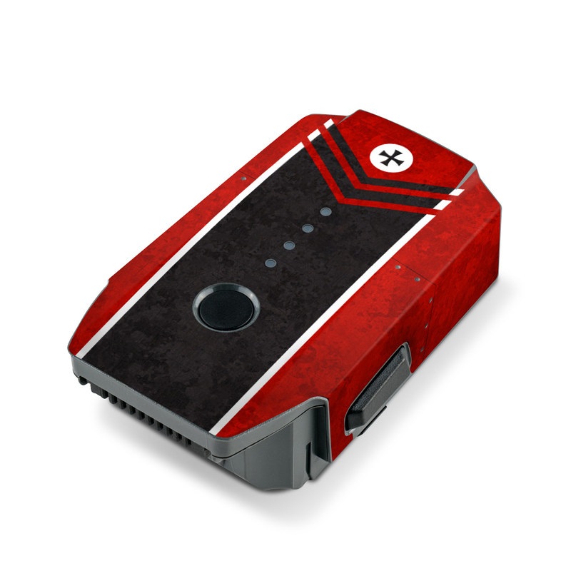 DJI Mavic Pro Battery Skin design of Bullet, Holes, War, Red, Text, Carmine, Colorfulness, Maroon, Symbol, Coquelicot, with red, black, white, gray colors