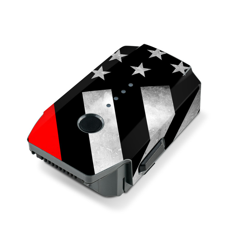 DJI Mavic Pro Battery Skin design of Flag of the united states, Flag, Line, Black-and-white, Pattern, Flag Day (USA), Veterans day, Independence day, Memorial day, with black, white, gray, red colors