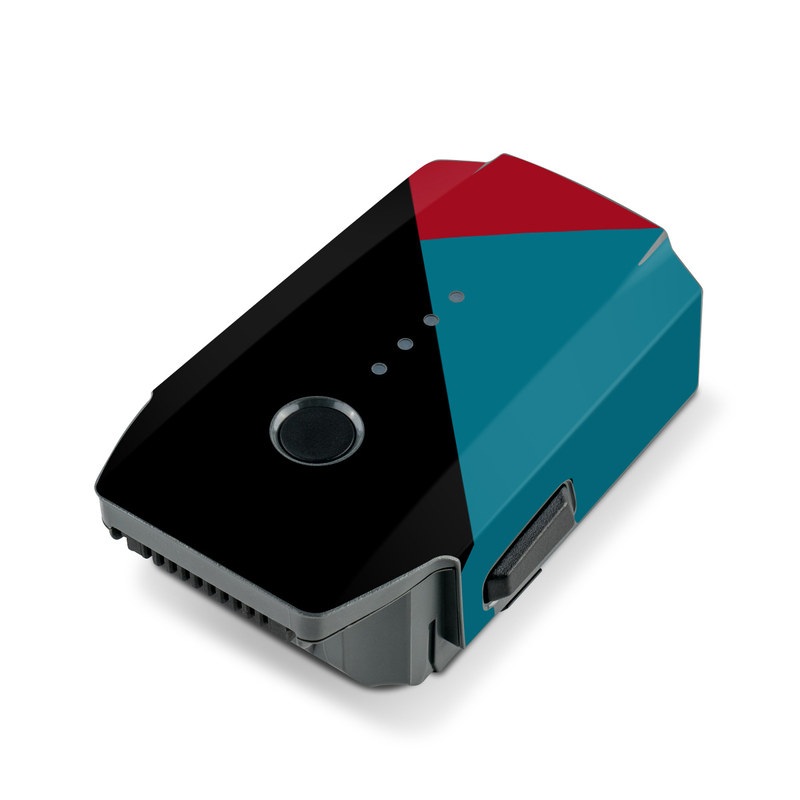 DJI Mavic Pro Battery Skin design of Blue, Green, Turquoise, Azure, Teal, Electric blue, Line, Pattern, Design, Graphic design, with black, blue, red colors