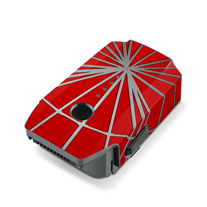 DJI Mavic Pro Battery Skin design of Red, Symmetry, Circle, Pattern, Line, with red, black, gray colors