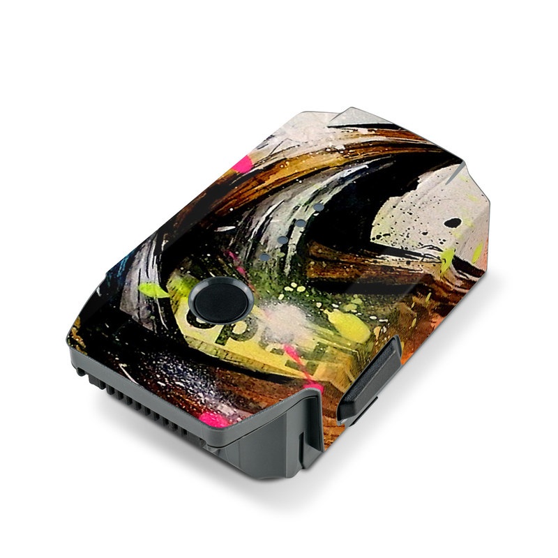 DJI Mavic Pro Battery Skin design of Graphic design, Fractal art, Art, Illustration, Design, Graphics, Cg artwork, Font, Visual arts, Pattern, with black, gray, red, green, purple, blue colors