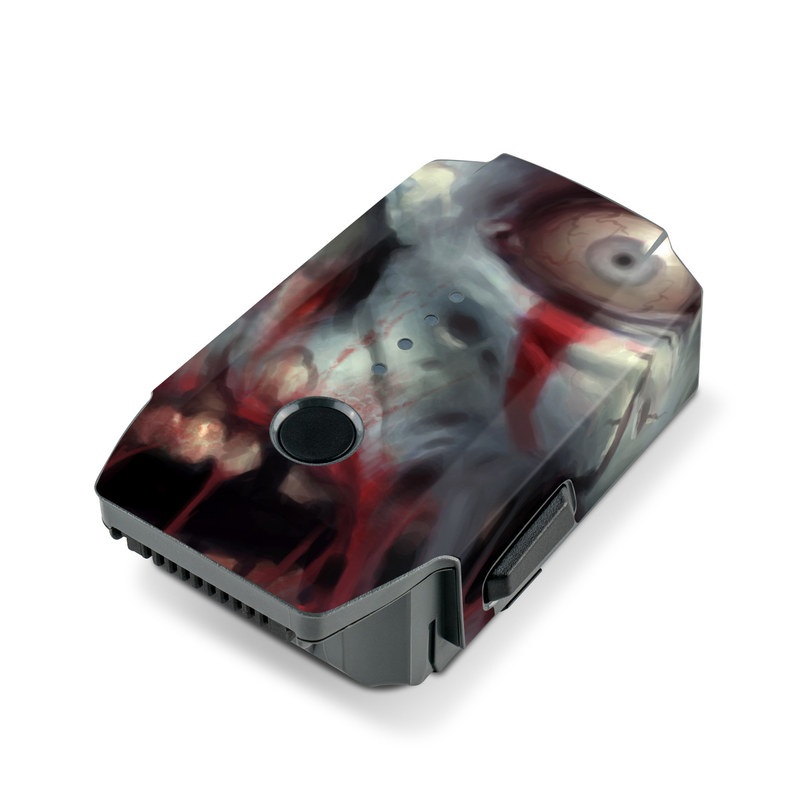 DJI Mavic Pro Battery Skin design of Illustration, Fictional character, Fiction, Supervillain, Demon, Art, Zombie, Ghost, Supernatural creature, Flesh, with black, gray, green, red colors