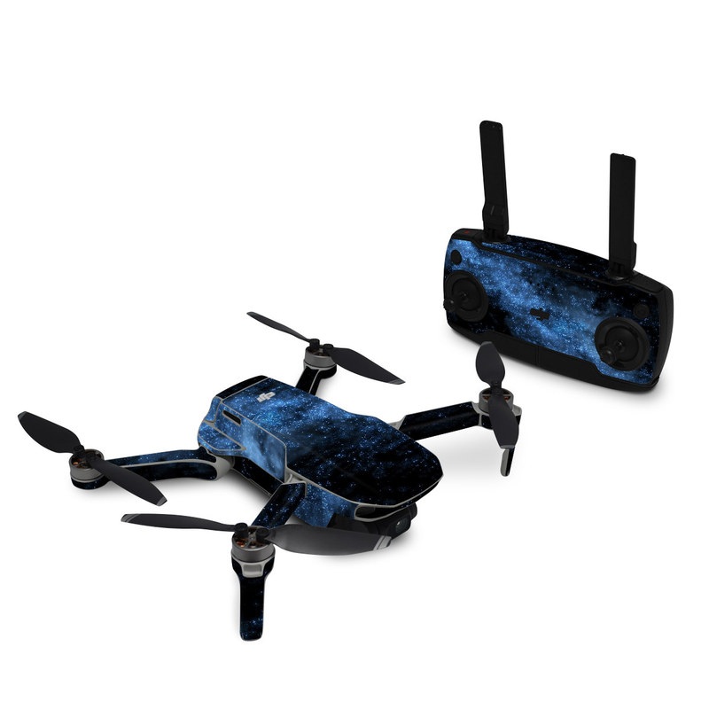 DJI Mini SE Skin design of Sky, Atmosphere, Black, Blue, Outer space, Atmospheric phenomenon, Astronomical object, Darkness, Universe, Space, with black, blue colors