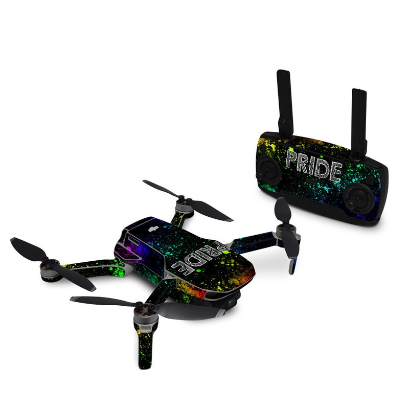 DJI Mini SE Skin design of Green, Text, Graphic design, Font, Graphics, Design, Illustration, Space, Visual effect lighting, Circle, with black, white, blue, purple, green, yellow, orange, red colors