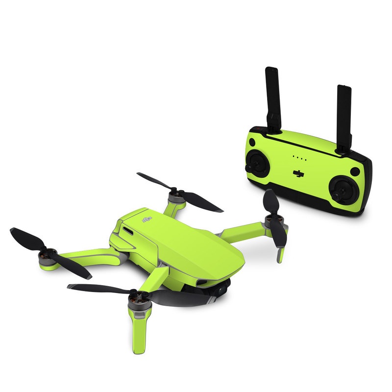 DJI Mini SE Skin design of Green, Yellow, Text, Leaf, Font, Grass, with green colors
