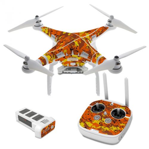 Digital Orange Camo DJI Phantom 3 Skin