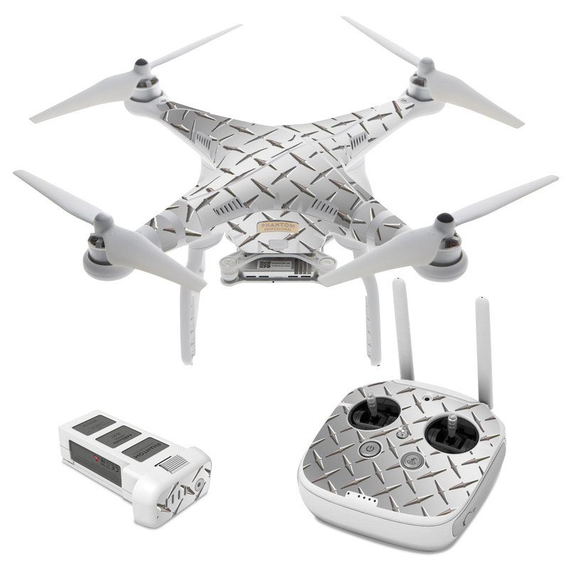 DJI Phantom 3 Skin design of Pattern, Metal, Line, Design, Steel, Parallel, Tile, Beige, Flooring, with gray colors