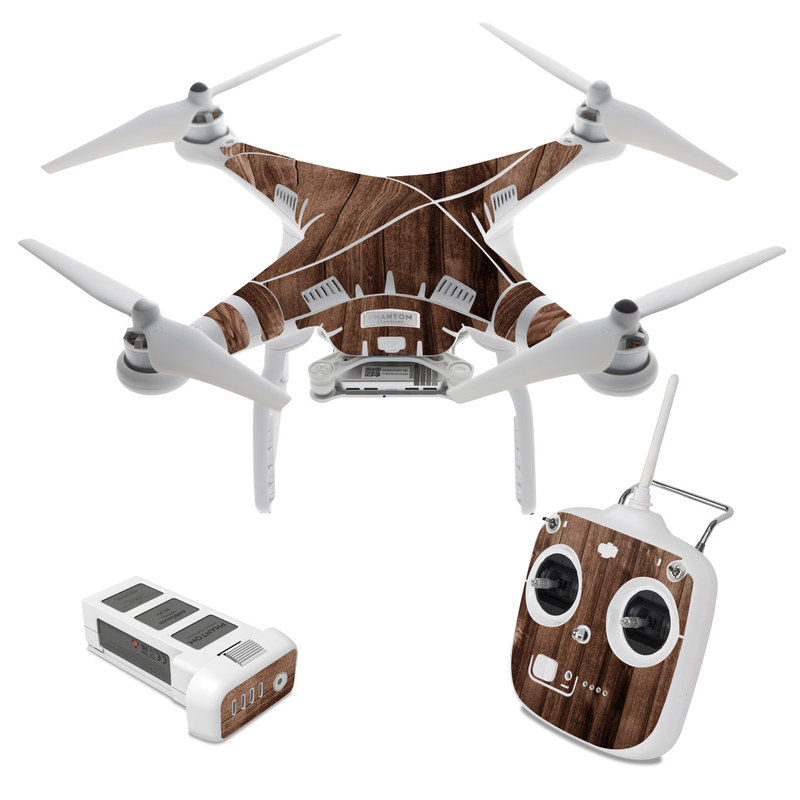 DJI Phantom 3 Standard Skin design of Wood, Wood flooring, Hardwood, Wood stain, Plank, Brown, Floor, Line, Flooring, Pattern, with brown colors