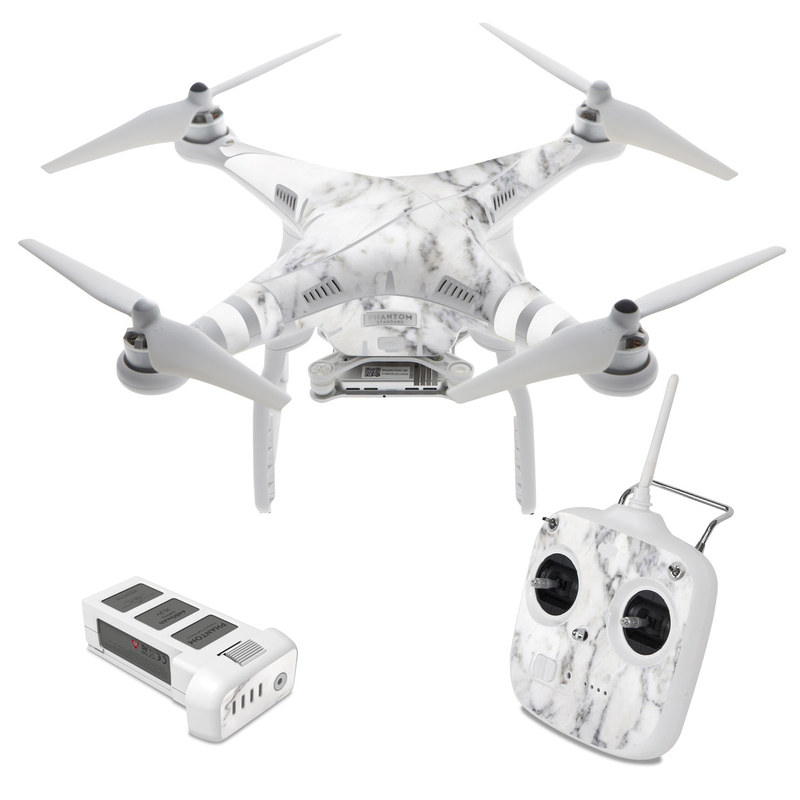 DJI Phantom 3 Standard Skin design of White, Geological phenomenon, Marble, Black-and-white, Freezing, with white, black, gray colors