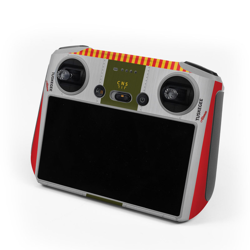 DJI RC Controller Skin design of Product, Textile, Font, Rectangle, Art, Pattern, Illustration, Graphics, Logo, Design, with gray, red, yellow, green, blue, white, blue, black colors