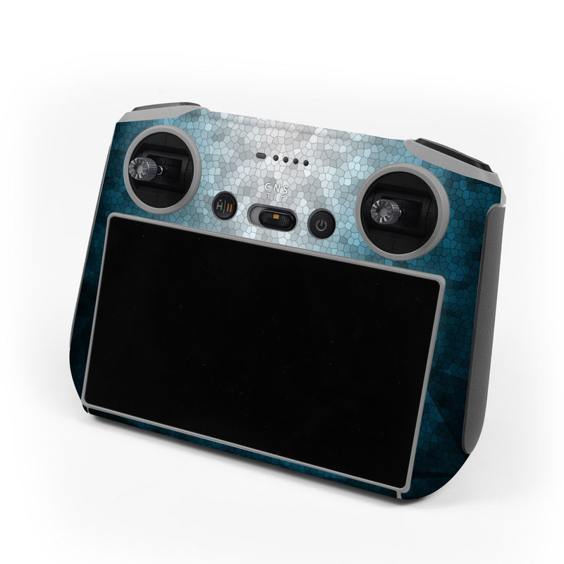 DJI RC Controller Skin design of Blue, Aqua, Turquoise, Green, Water, Teal, Sky, Azure, Pattern, Atmosphere, with blue, white, gray colors