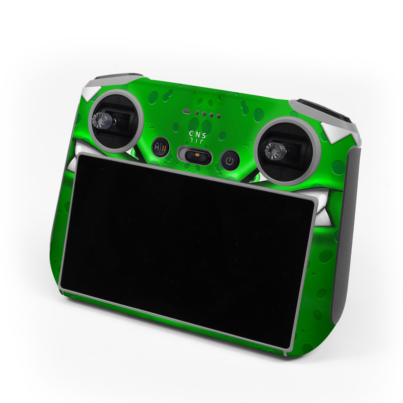 DJI RC Controller Skin design of Green, Font, Animation, Logo, Graphics, Games with green, white colors