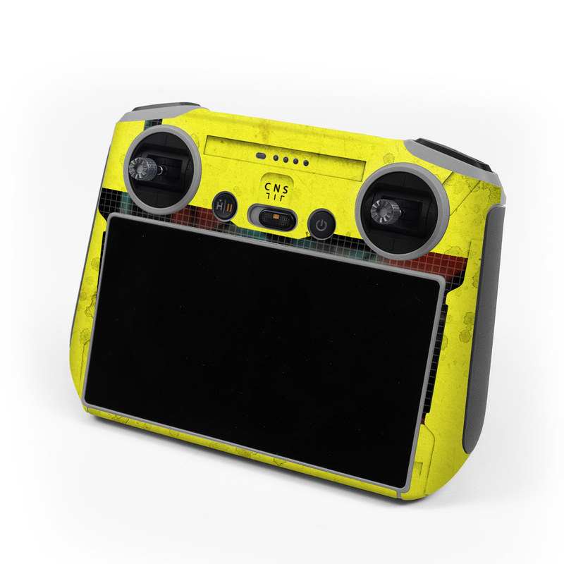 DJI RC Controller Skin design of Yellow, Green, Font, Pattern, Graphic design, with black, yellow, gray, blue, green colors