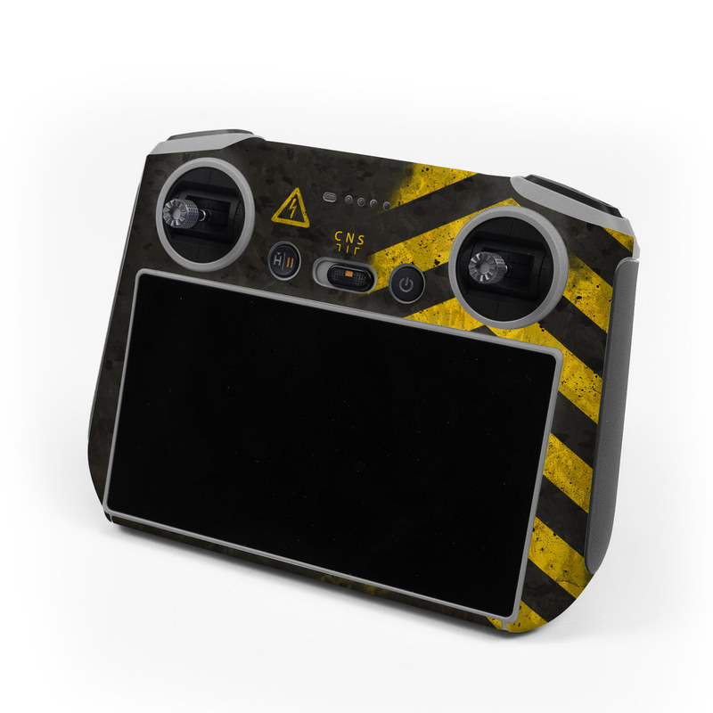 DJI RC Controller Skin design of Colorfulness, Road surface, Yellow, Rectangle, Asphalt, Font, Material property, Parallel, Tar, Tints and shades, with black, gray, yellow colors