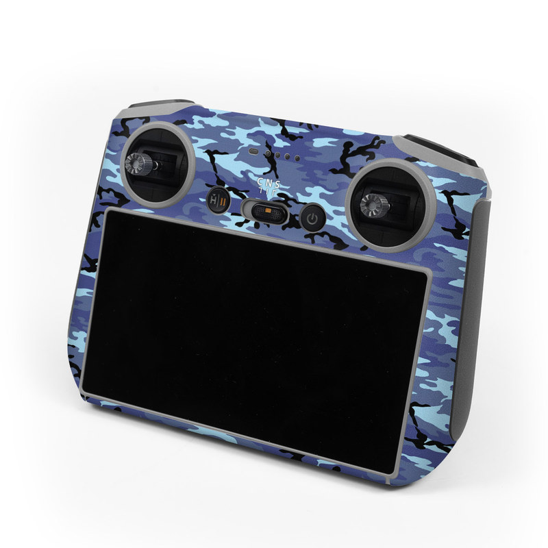 DJI RC Controller Skin design of Military camouflage, Pattern, Blue, Aqua, Teal, Design, Camouflage, Textile, Uniform with blue, black, gray, purple colors
