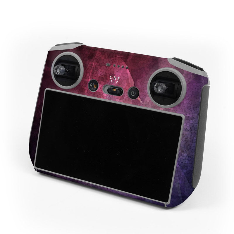 DJI RC Controller Skin design of Purple, Sky, Red, Violet, Pink, Pattern, Design, Triangle, Line, Magenta with black, red, purple, pink, white colors