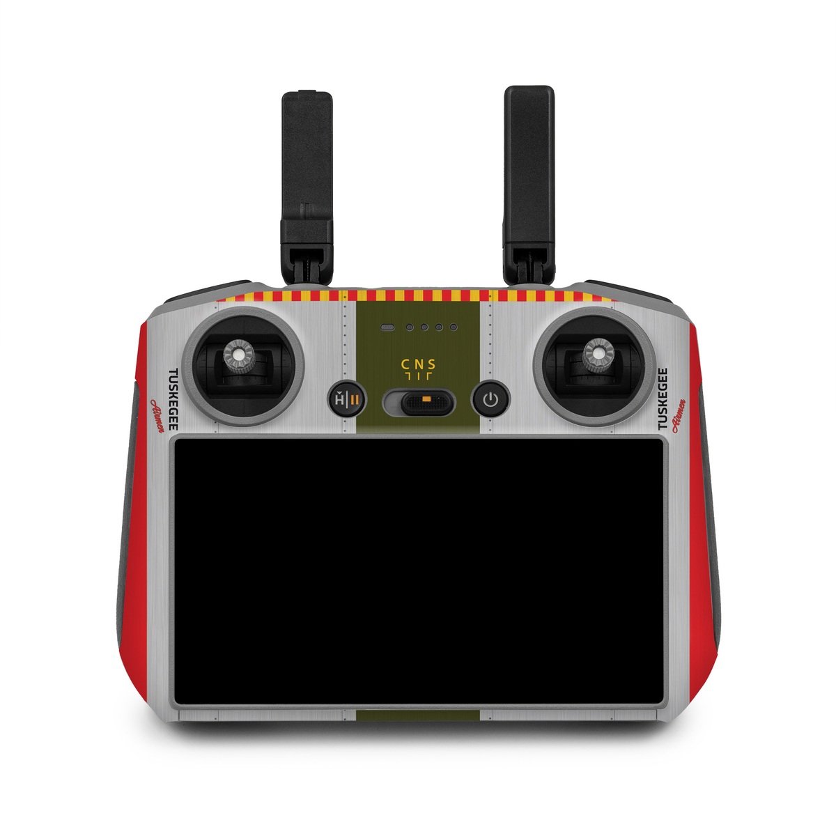 DJI RC 2 Controller Skin design of Product, Textile, Font, Rectangle, Art, Pattern, Illustration, Graphics, Logo, Design, with gray, red, yellow, green, blue, white, blue, black colors