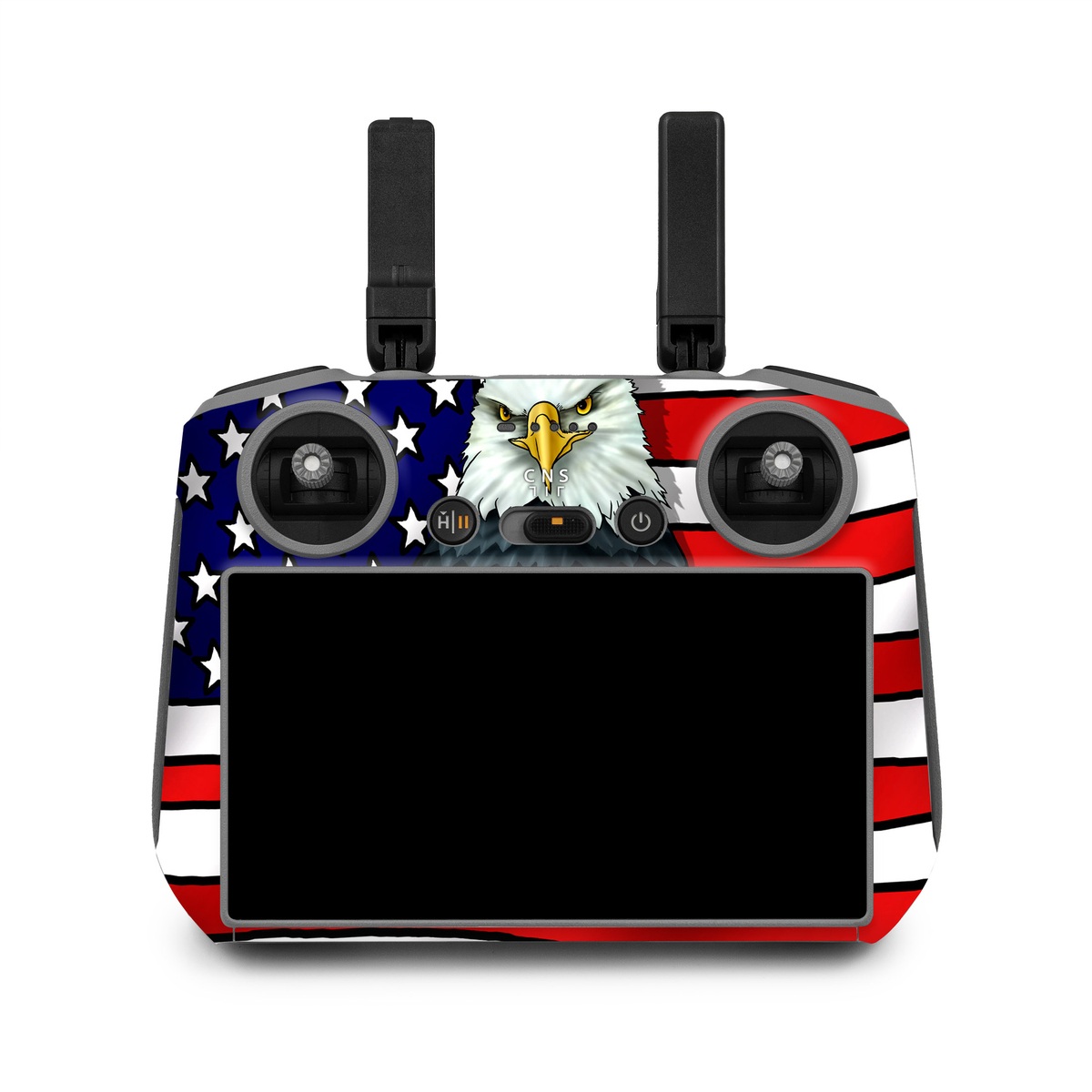 DJI RC 2 Skin design of Bald eagle, Eagle, Bird, Bird of prey, Accipitridae, Beak, Accipitriformes, Sea eagle, Flag, with white, gray, blue, yellow, red colors