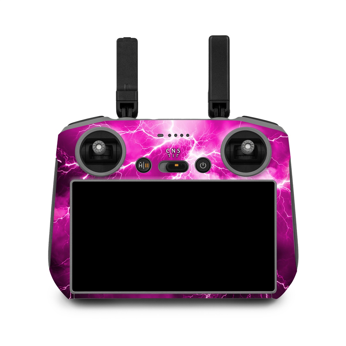 DJI RC 2 Skin design of Sky, Thunder, Lightning, Thunderstorm, Atmosphere, White, Purple, Light, Nature, Water, with black, pink colors