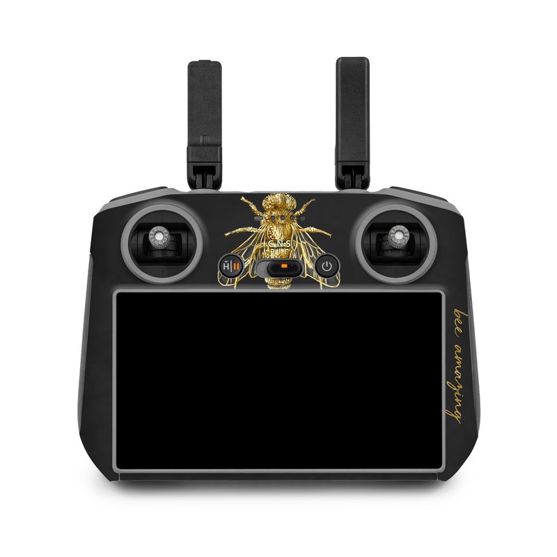 DJI RC 2 Skin design of Insect, Invertebrate, Membrane-winged insect, Arthropod, Pest, Net-winged insects, Bee, Cicada, Macro photography, Pollinator, with black, yellow, white colors